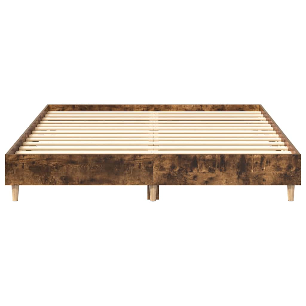 Bettgestell ohne Matratze Räuchereiche 140x200 cm Holzwerkstoff