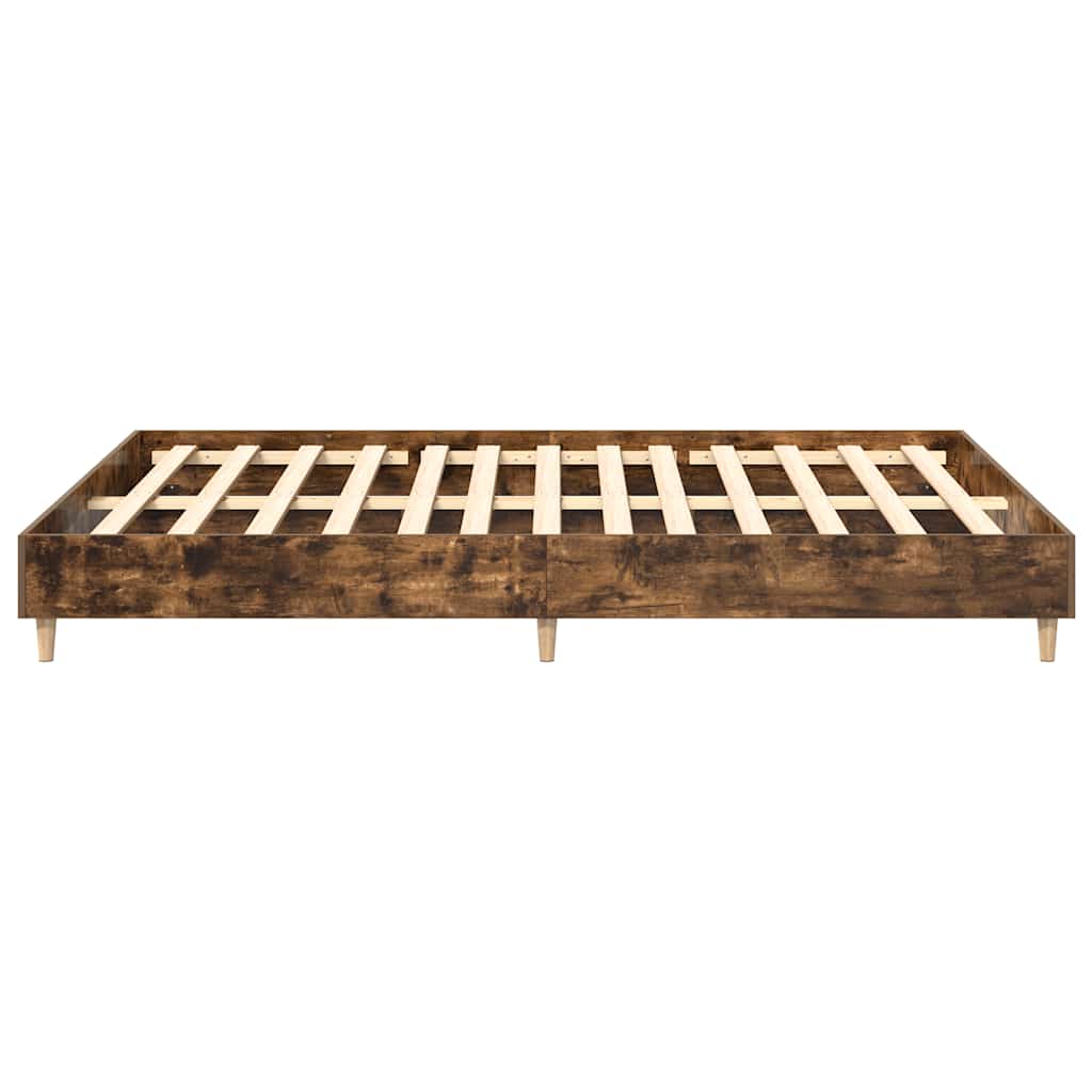 Bettgestell ohne Matratze Räuchereiche 140x200 cm Holzwerkstoff