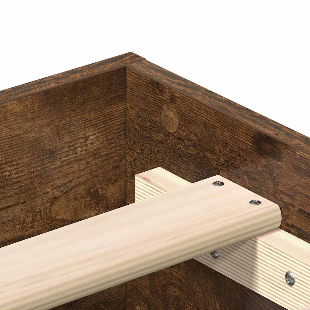 Bettgestell ohne Matratze Räuchereiche 140x200 cm Holzwerkstoff