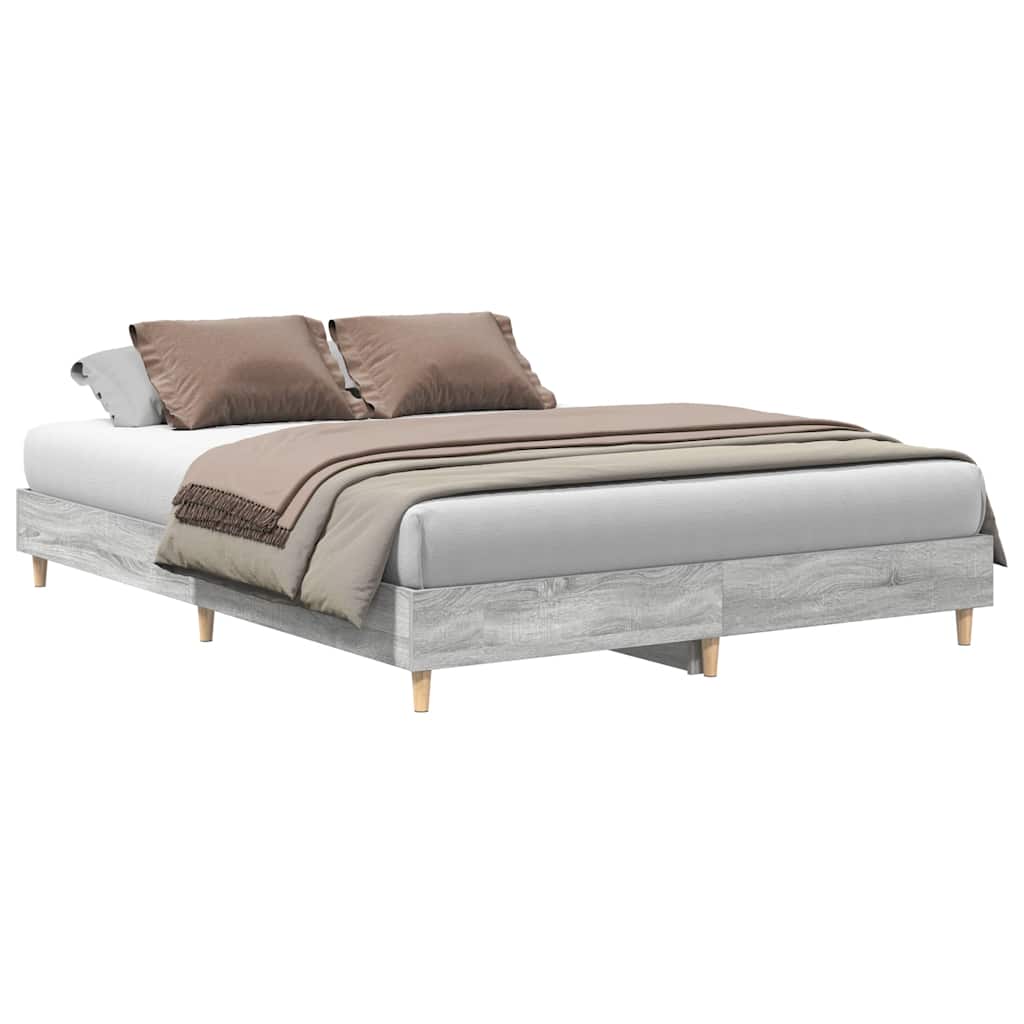 Bettgestell ohne Matratze Grau Sonoma 140x200 cm Holzwerkstoff