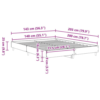 Bettgestell ohne Matratze Braun Eichen-Optik 140x200 cm