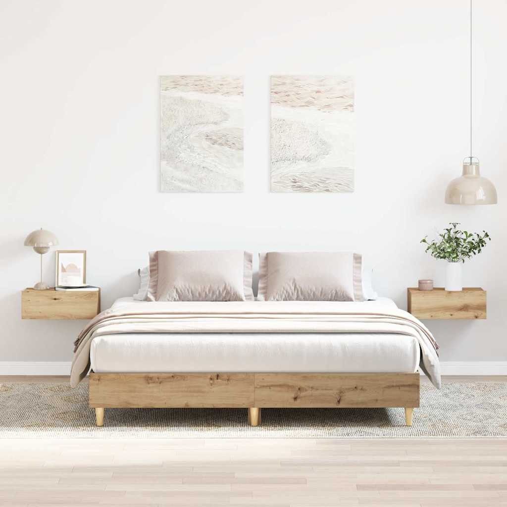 Bettgestell ohne Matratze Artisan-Eiche 140x200cm Holzwerkstoff