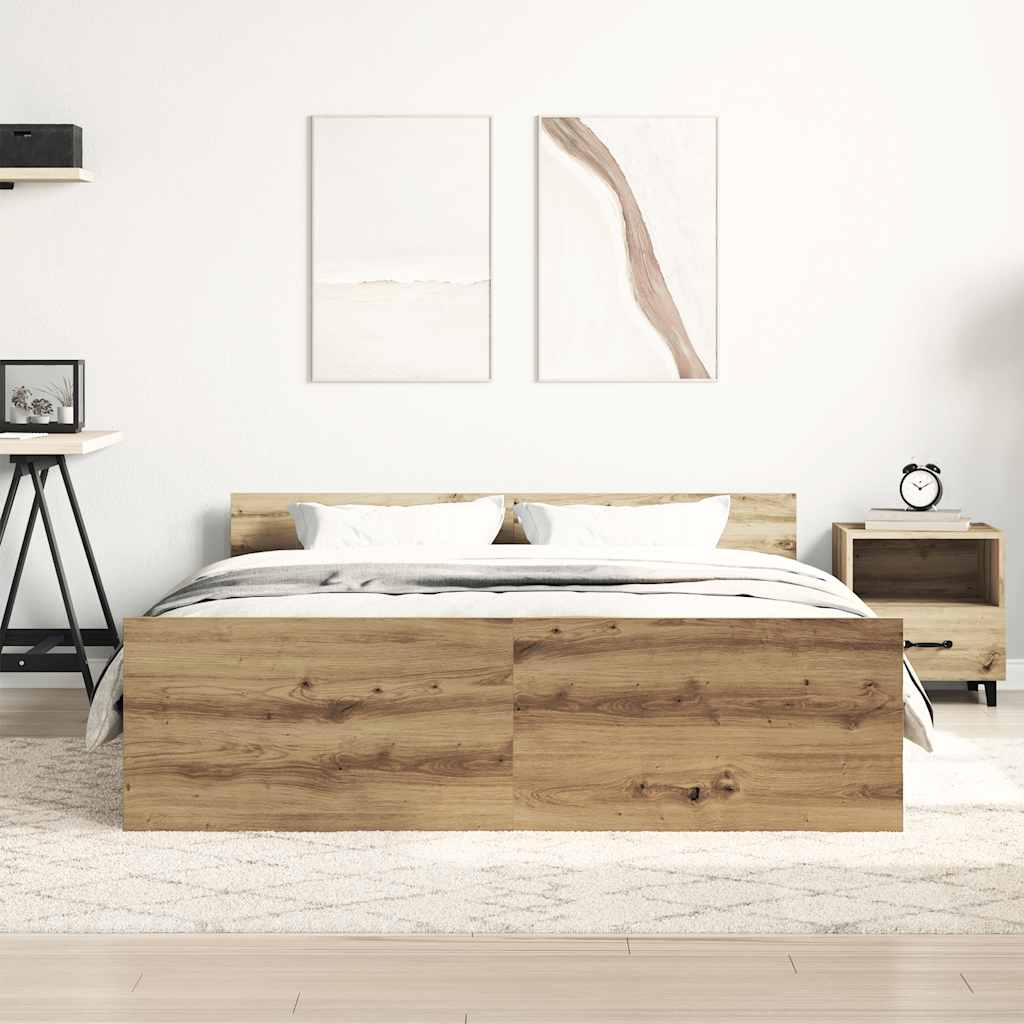 Bettgestell ohne Matratze Artisan-Eiche 150x200cm Holzwerkstoff