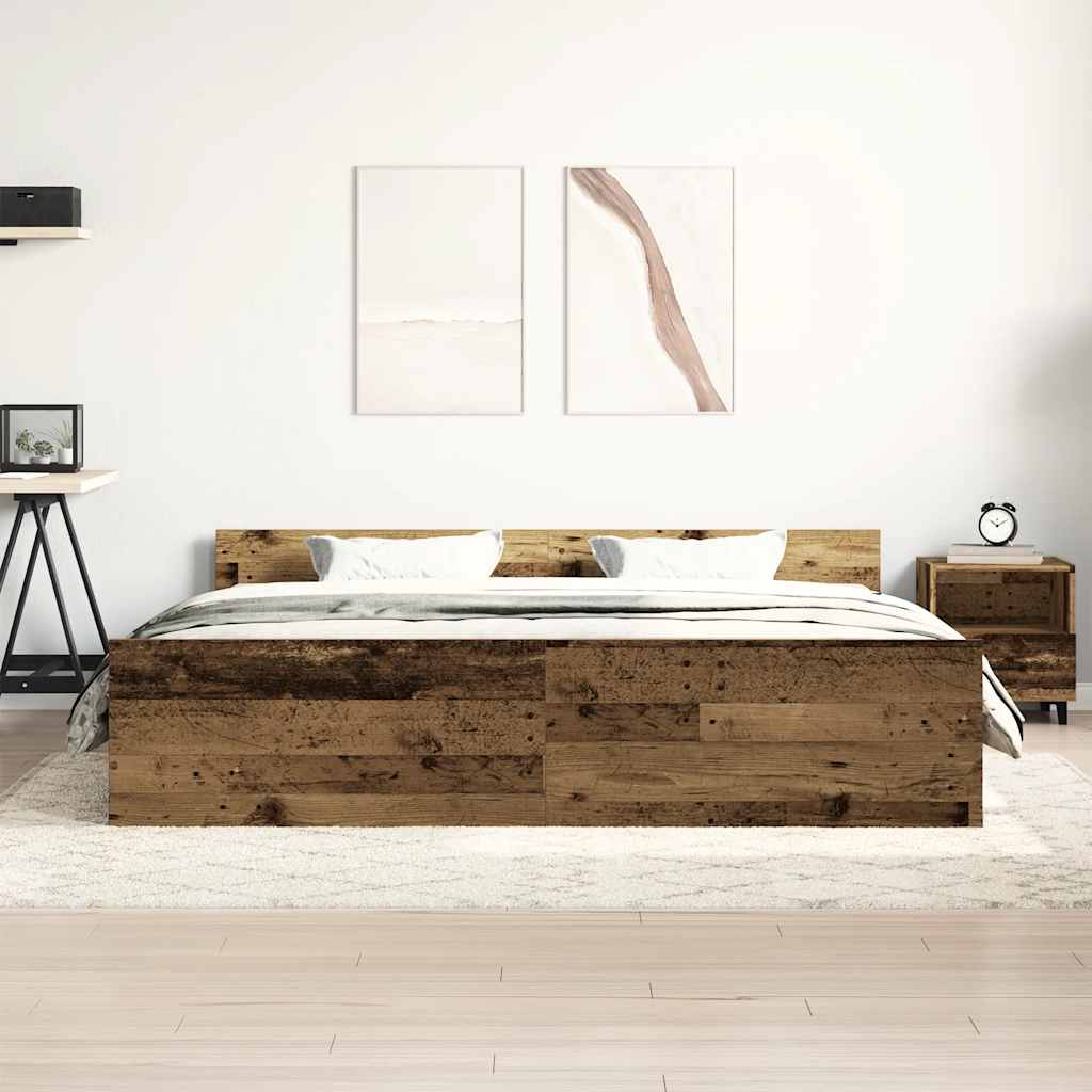 Bettgestell ohne Matratze Altholz-Optik 160x200cm Holzwerkstoff