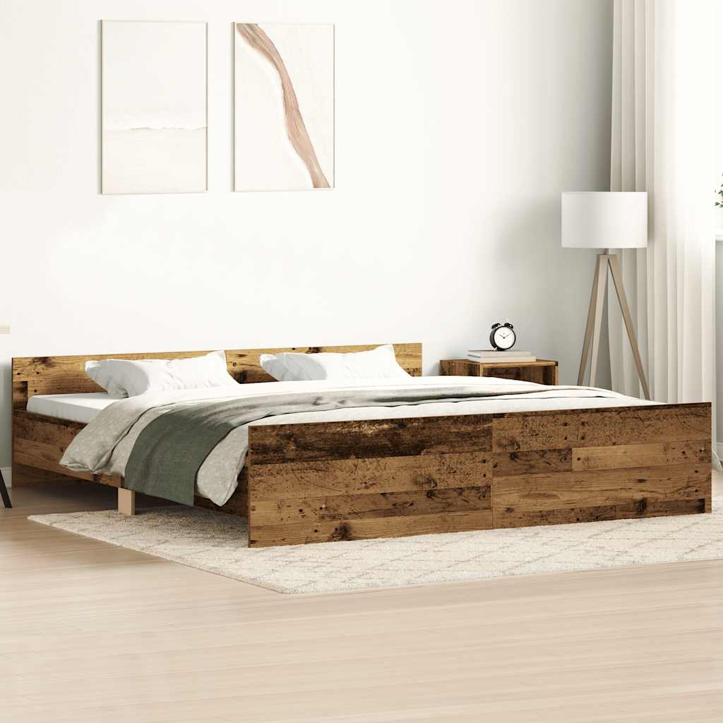 Bettgestell ohne Matratze Altholz-Optik 160x200cm Holzwerkstoff