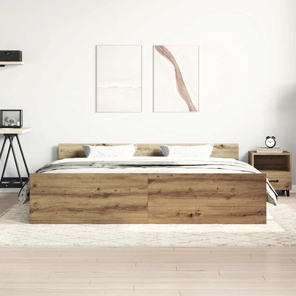 Bettgestell ohne Matratze Artisan-Eiche 180x200cm Holzwerkstoff