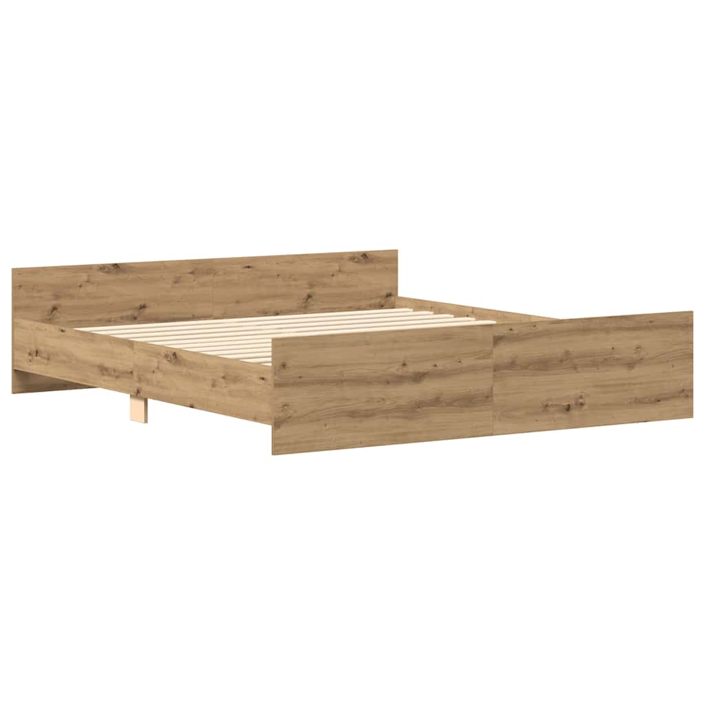 Bettgestell ohne Matratze Artisan-Eiche 180x200cm Holzwerkstoff
