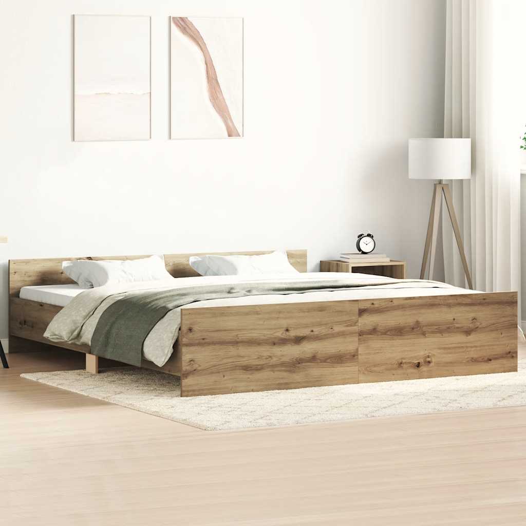 Bettgestell ohne Matratze Artisan-Eiche 180x200cm Holzwerkstoff