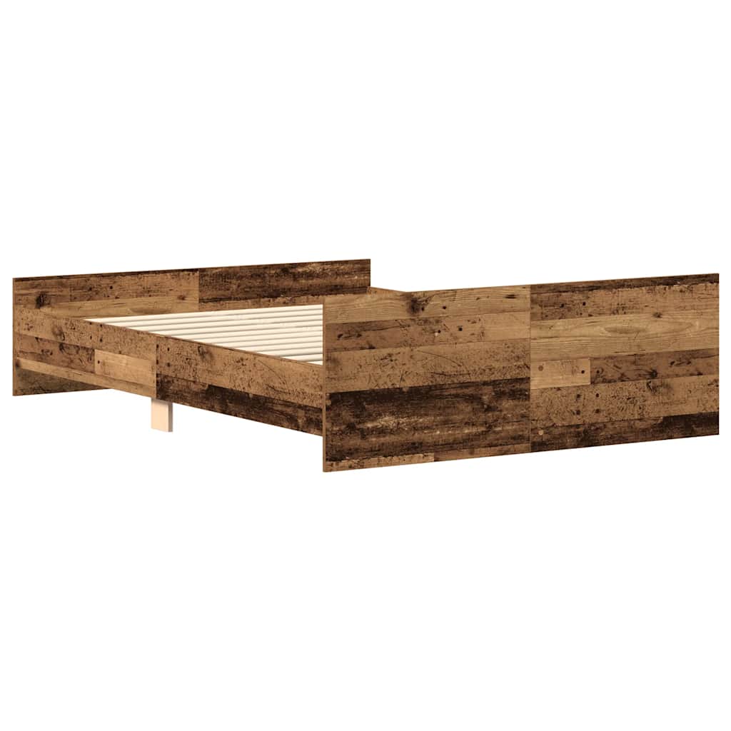 Bettgestell ohne Matratze Altholz-Optik 120x190cm Holzwerkstoff