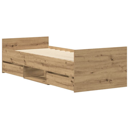 Bettgestell ohne Matratze Artisan-Eiche 90x190cm Holzwerkstoff