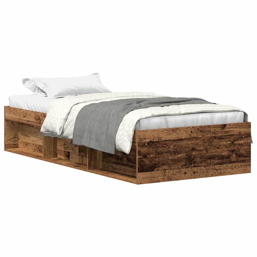 Bettgestell ohne Matratze Altholz-Optik 90x200cm Holzwerkstoff