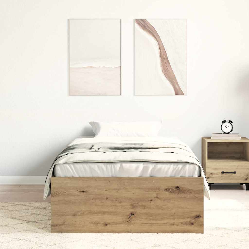 Bettgestell ohne Matratze Artisan-Eiche 90x200cm Holzwerkstoff
