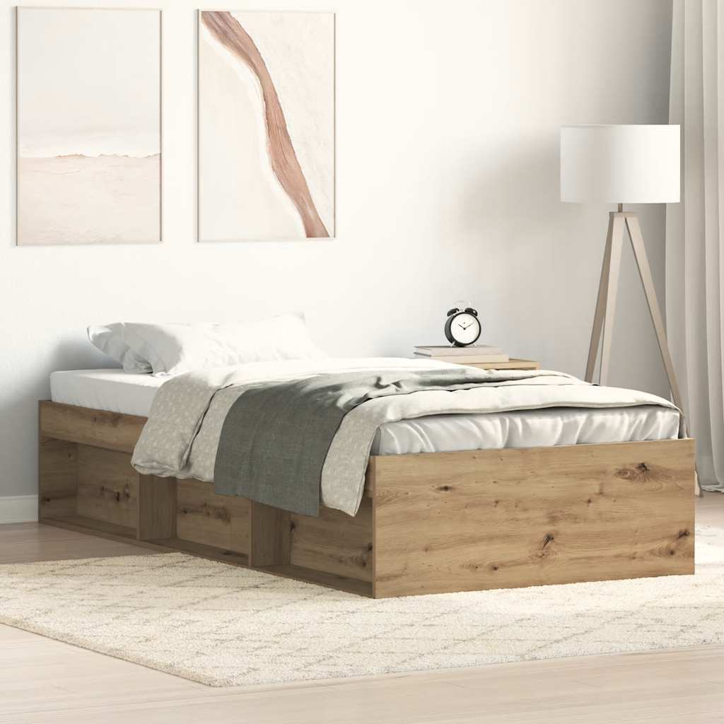 Bettgestell ohne Matratze Artisan-Eiche 90x200cm Holzwerkstoff