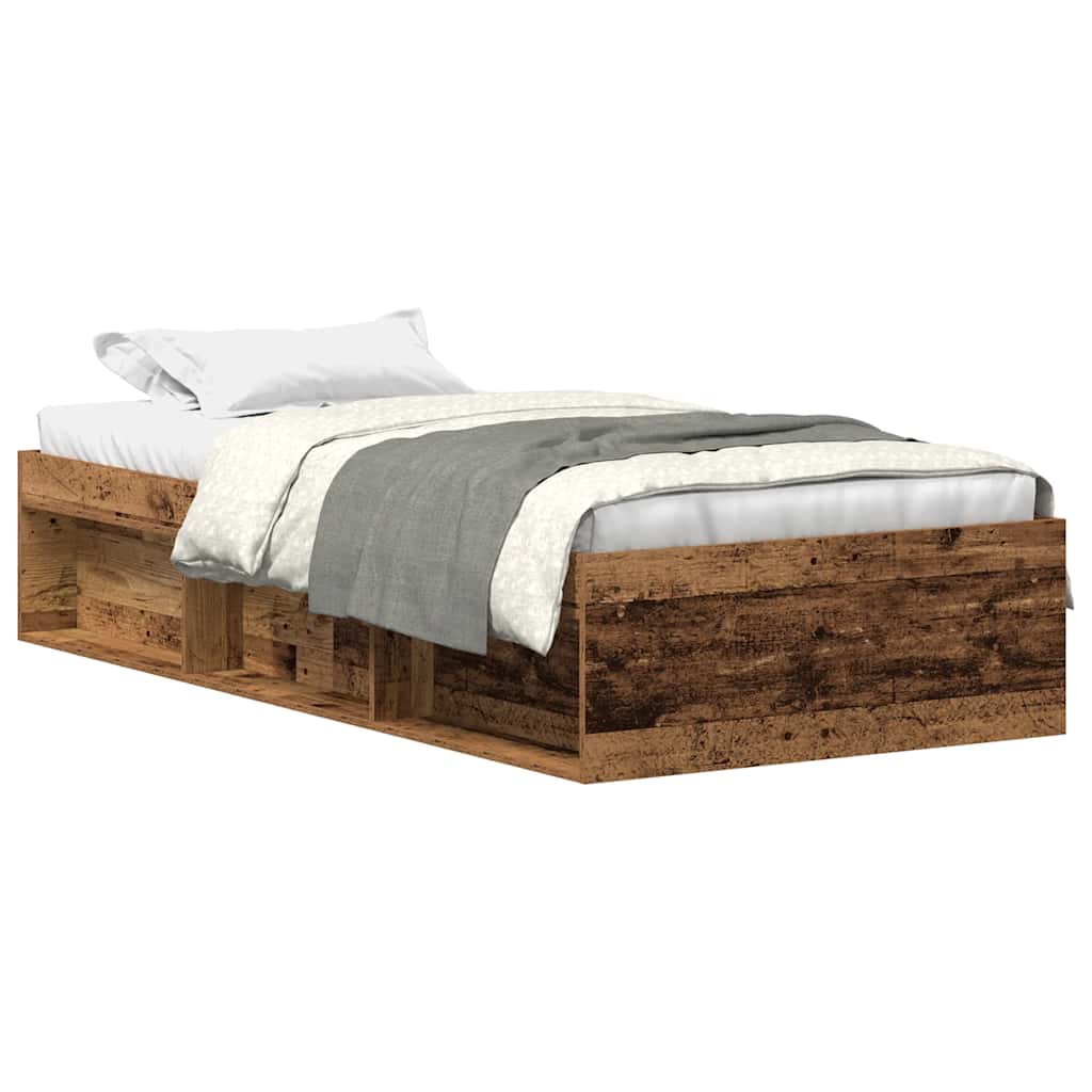 Bettgestell ohne Matratze Altholz-Optik 100x200cm Holzwerkstoff