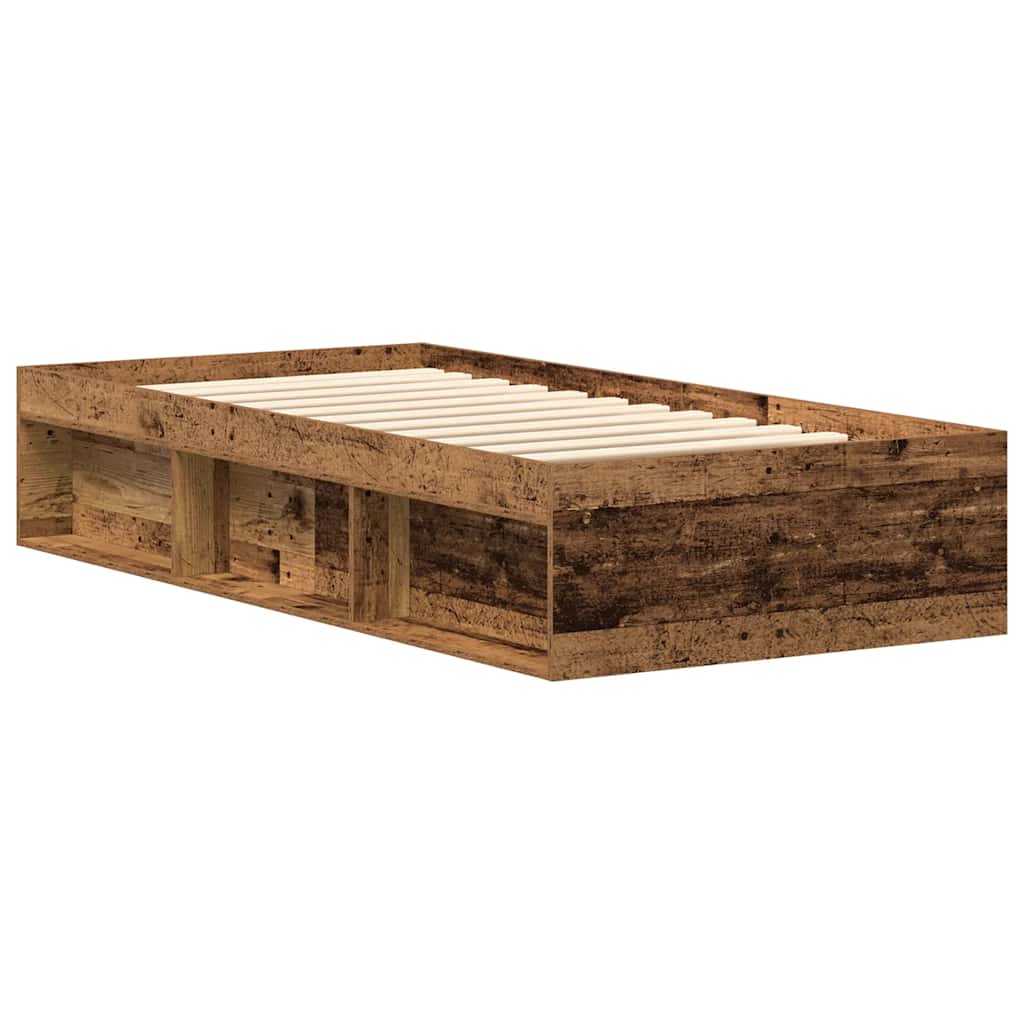 Bettgestell ohne Matratze Altholz-Optik 100x200cm Holzwerkstoff