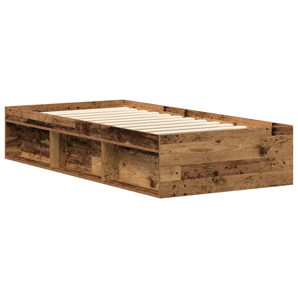 Bettgestell ohne Matratze Altholz-Optik 100x200cm Holzwerkstoff