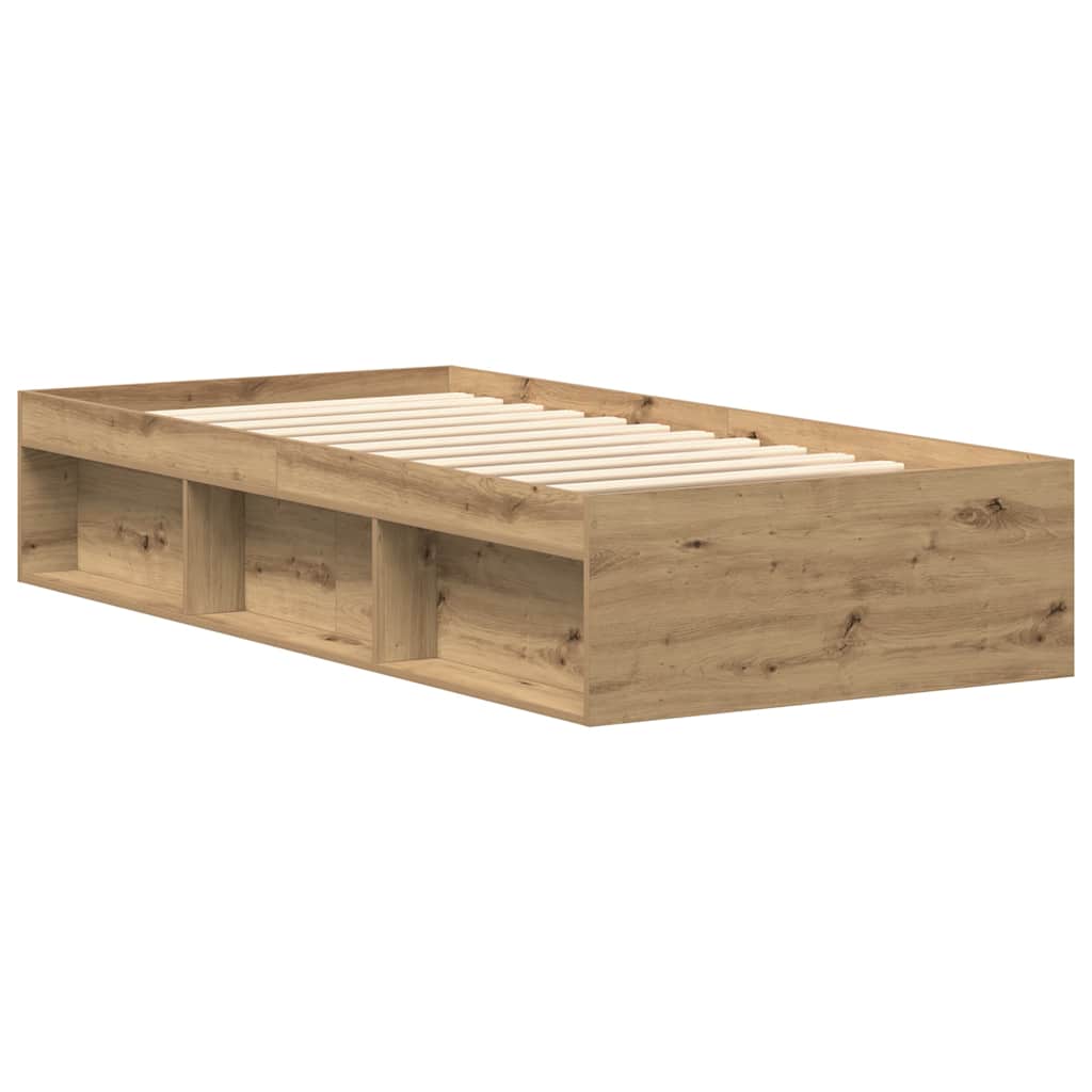 Bettgestell ohne Matratze Artisan-Eiche 100x200cm Holzwerkstoff