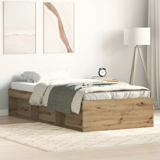 Bettgestell ohne Matratze Artisan-Eiche 100x200cm Holzwerkstoff