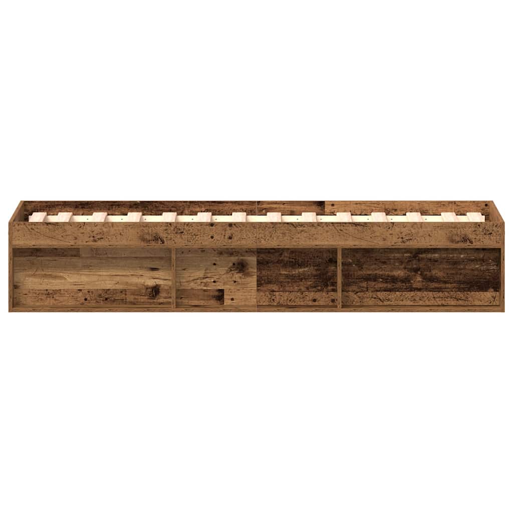 Bettgestell ohne Matratze Altholz-Optik 90x190cm Holzwerkstoff