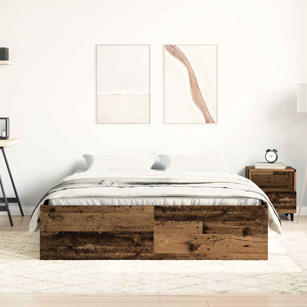 Bettgestell ohne Matratze Altholz-Optik 120x200cm Holzwerkstoff