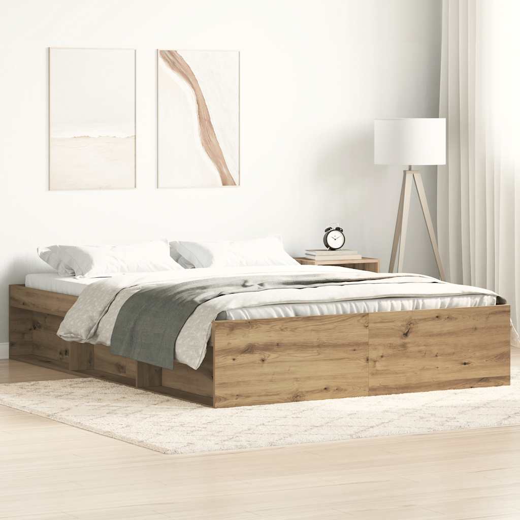 Bettgestell ohne Matratze Artisan-Eiche 120x200cm Holzwerkstoff