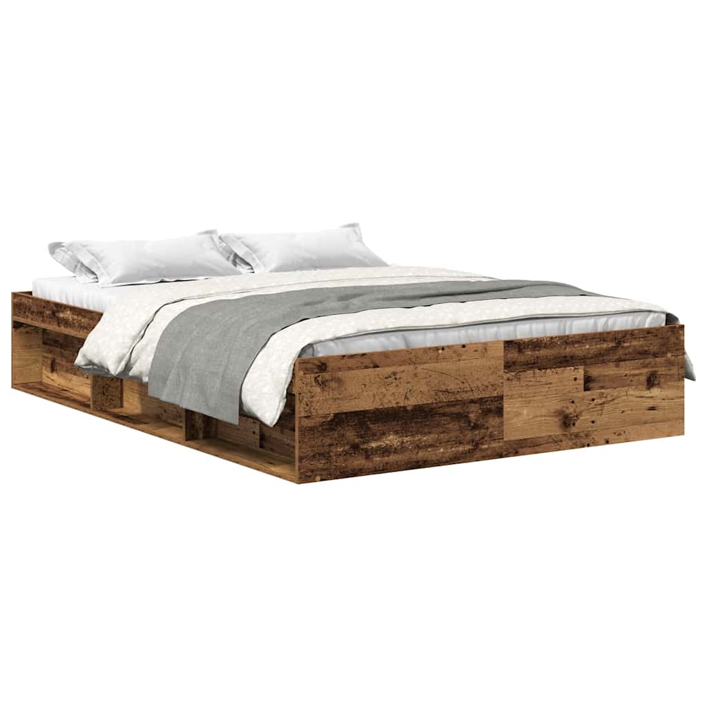 Bettgestell ohne Matratze Altholz-Optik 140x200cm Holzwerkstoff