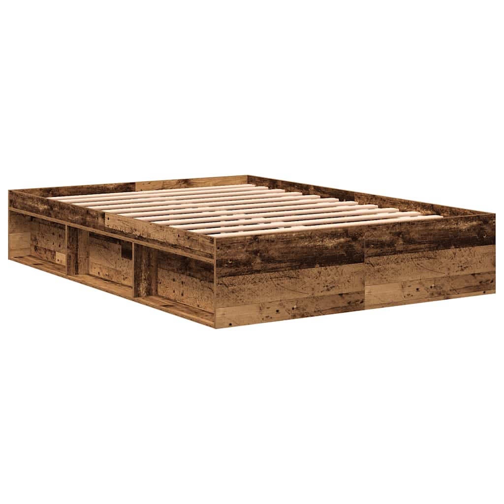 Bettgestell ohne Matratze Altholz-Optik 140x200cm Holzwerkstoff