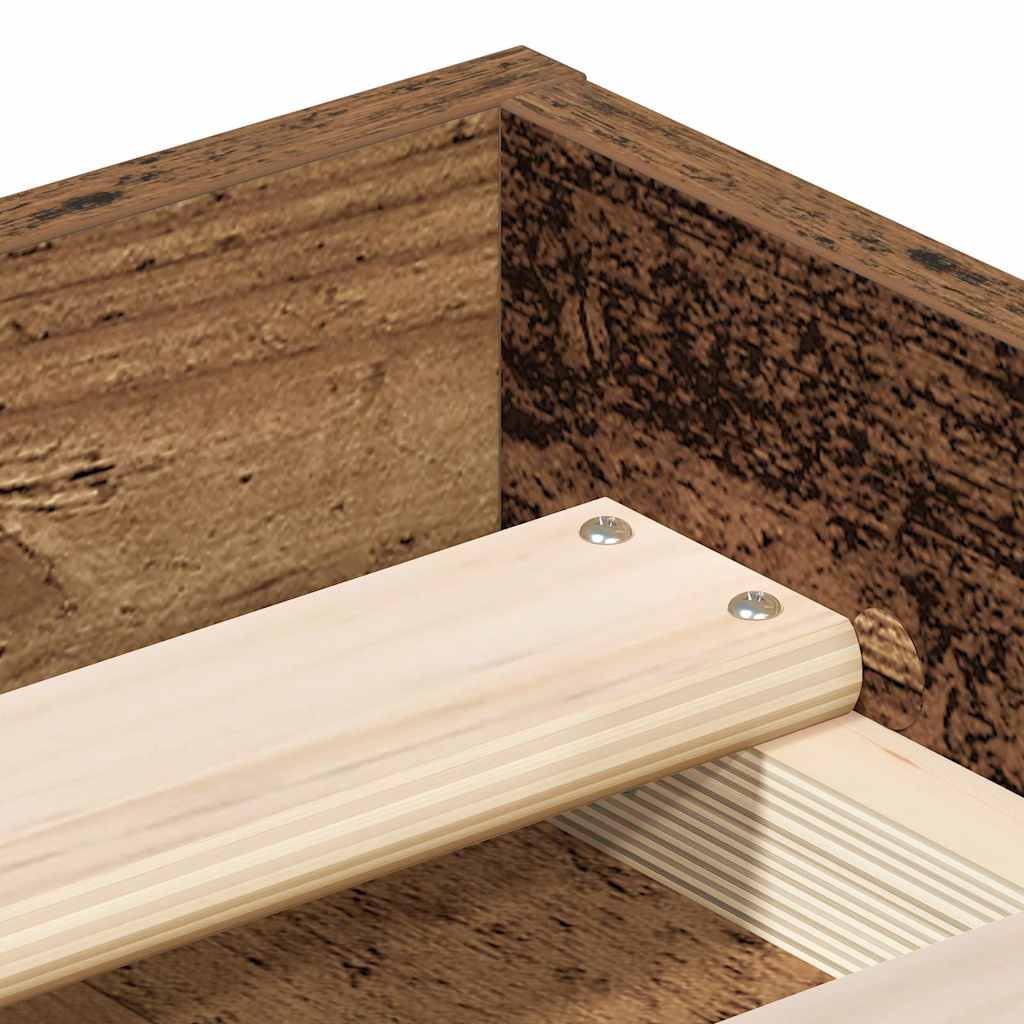 Bettgestell ohne Matratze Altholz-Optik 140x200cm Holzwerkstoff
