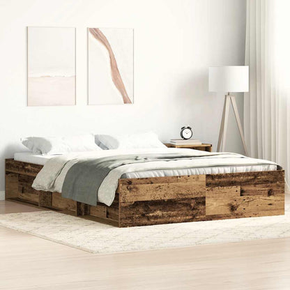 Bettgestell ohne Matratze Altholz-Optik 160x200cm Holzwerkstoff