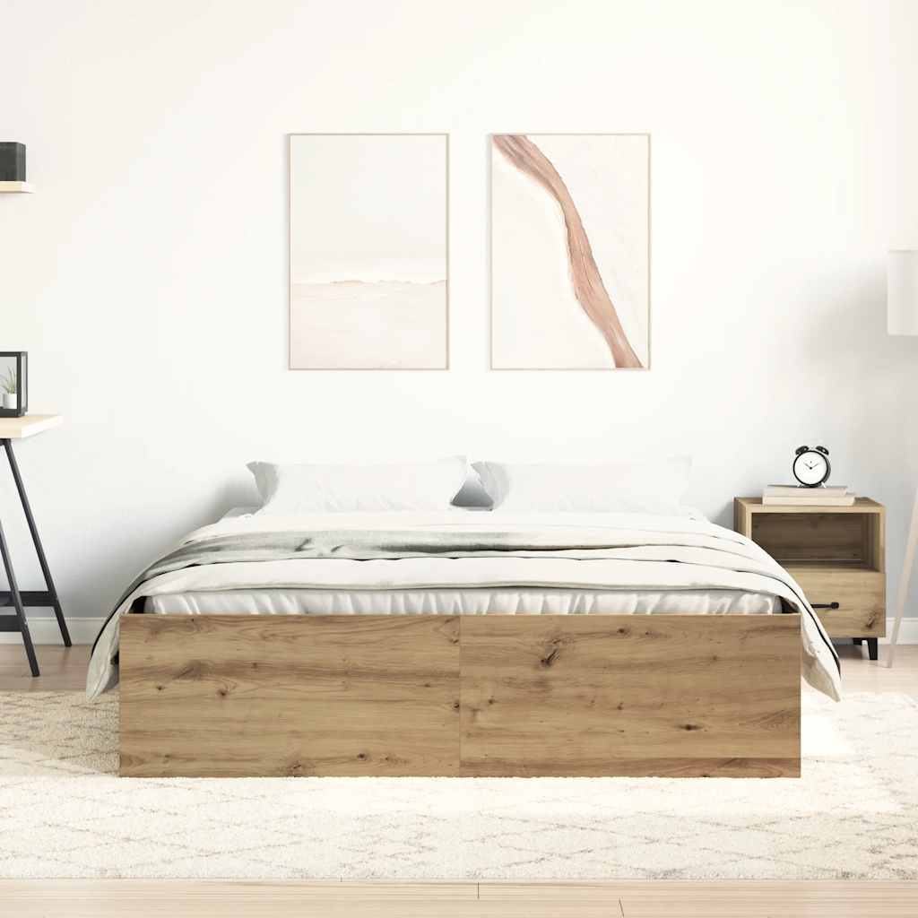Bettgestell ohne Matratze Artisan-Eiche 120x190cm Holzwerkstoff