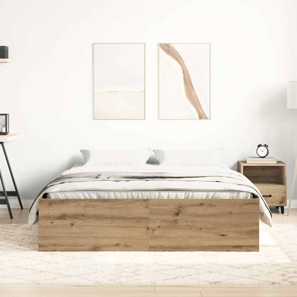 Bettgestell ohne Matratze Artisan-Eiche 140x190cm Holzwerkstoff