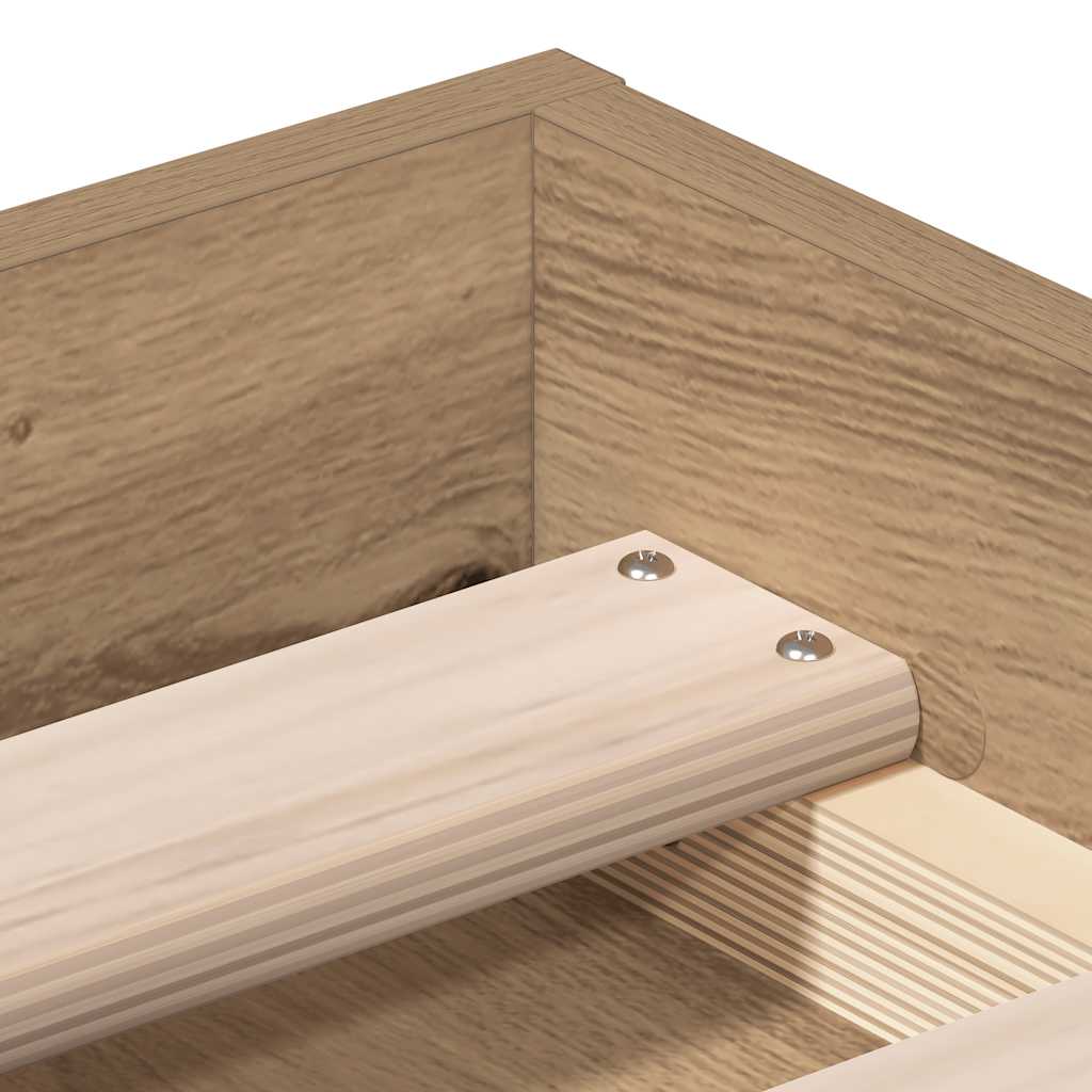 Bettgestell ohne Matratze Artisan-Eiche 140x190cm Holzwerkstoff