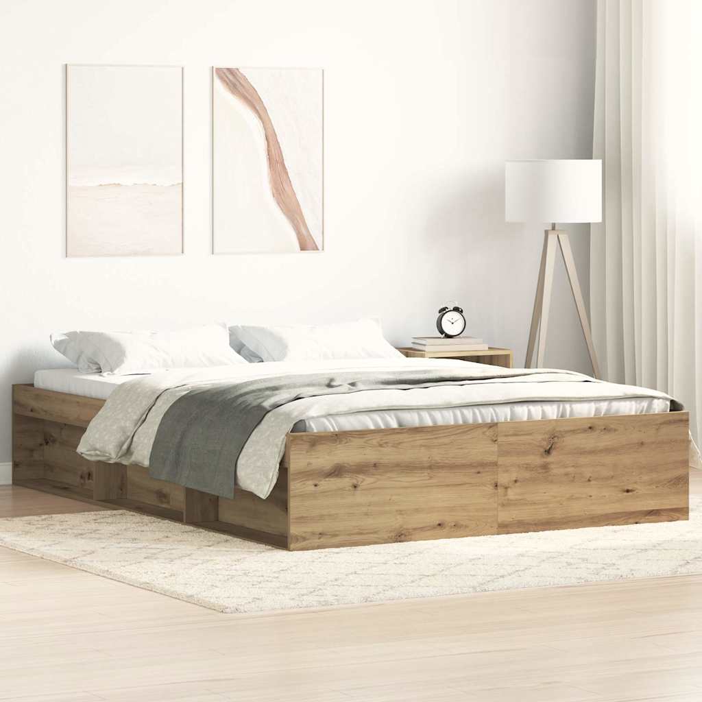 Bettgestell ohne Matratze Artisan-Eiche 140x190cm Holzwerkstoff