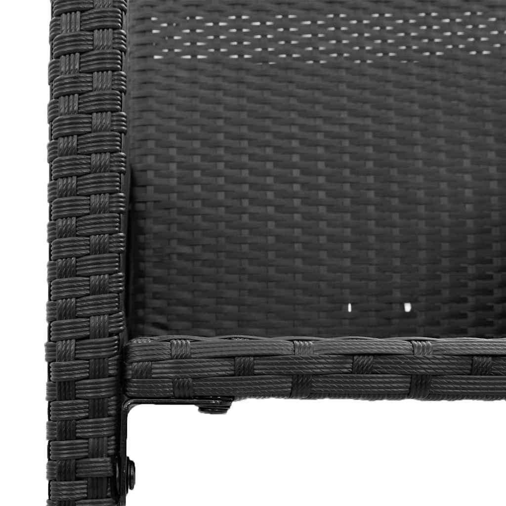 5-tlg. Gartenbar-Set ohne Kissen Schwarz Poly Rattan Akazie