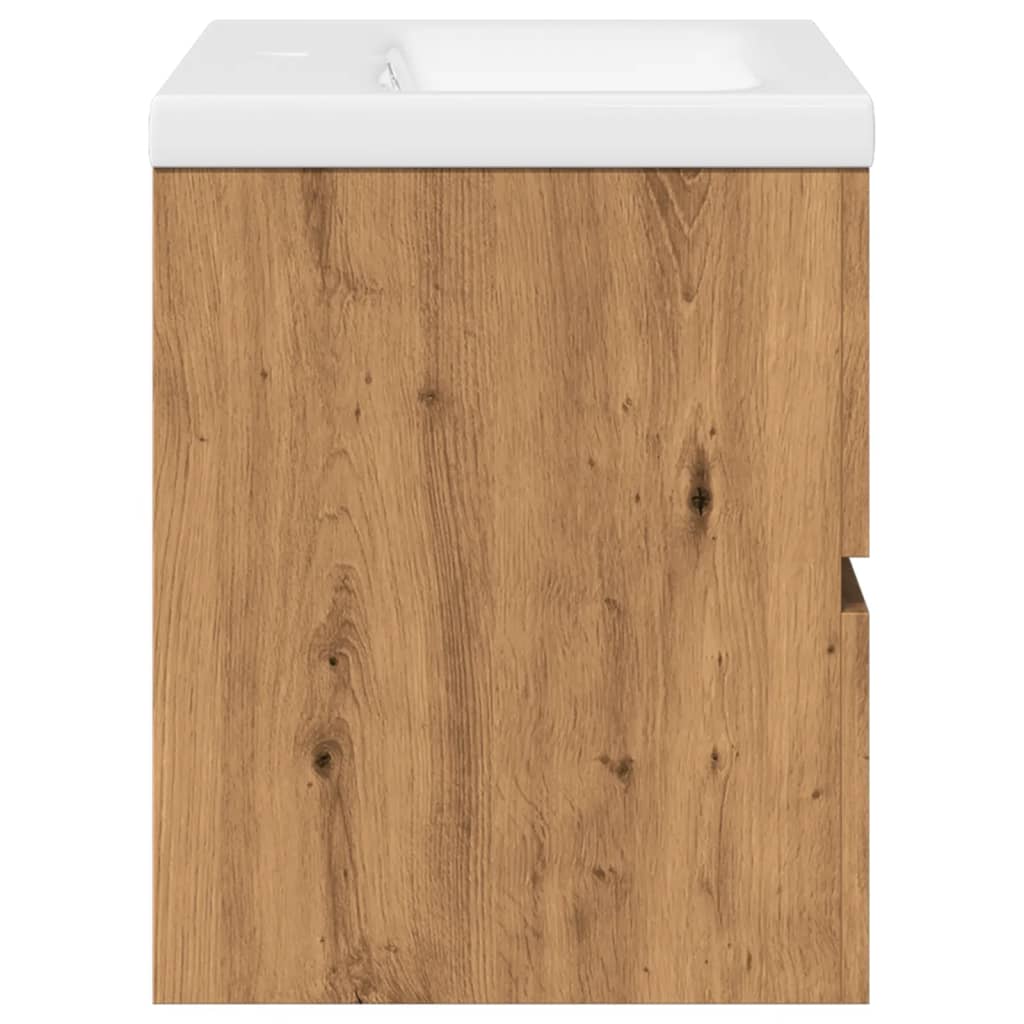 Waschbeckenunterschrank mit Einbaubecken Artisan-Eiche