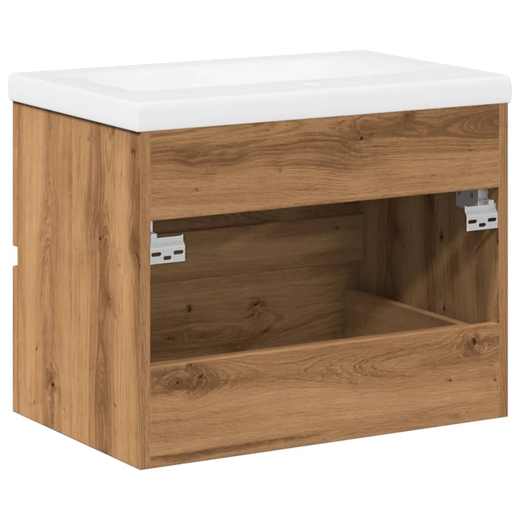 Waschbeckenunterschrank mit Einbaubecken Artisan-Eiche