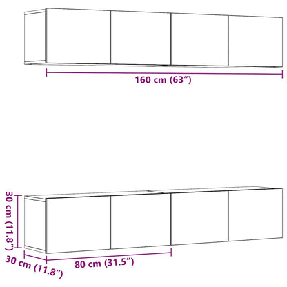 TV-Wandschränke 4 Stk. Artisan-Eiche Holzwerkstoff