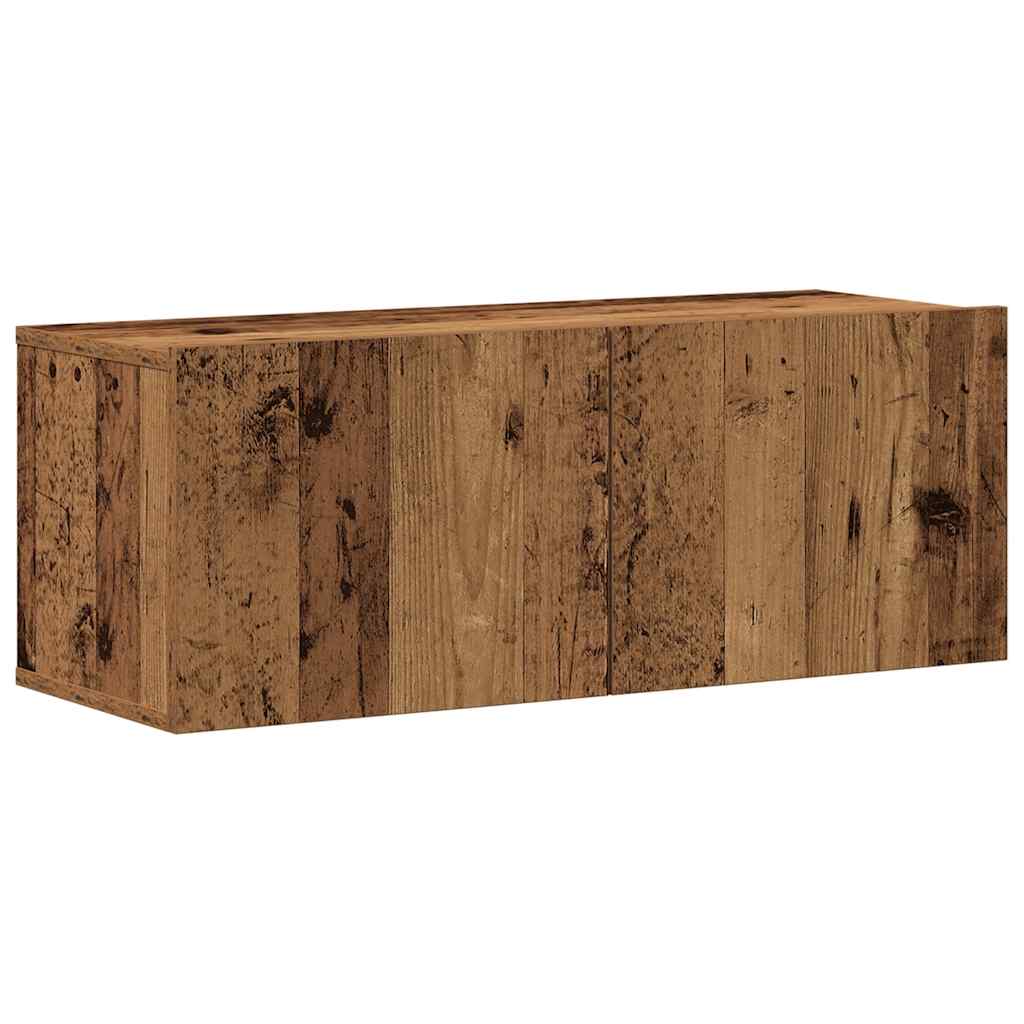 8-tlg. TV-Schrank-Set Wandmontage Altholz-Optik Holzwerkstoff