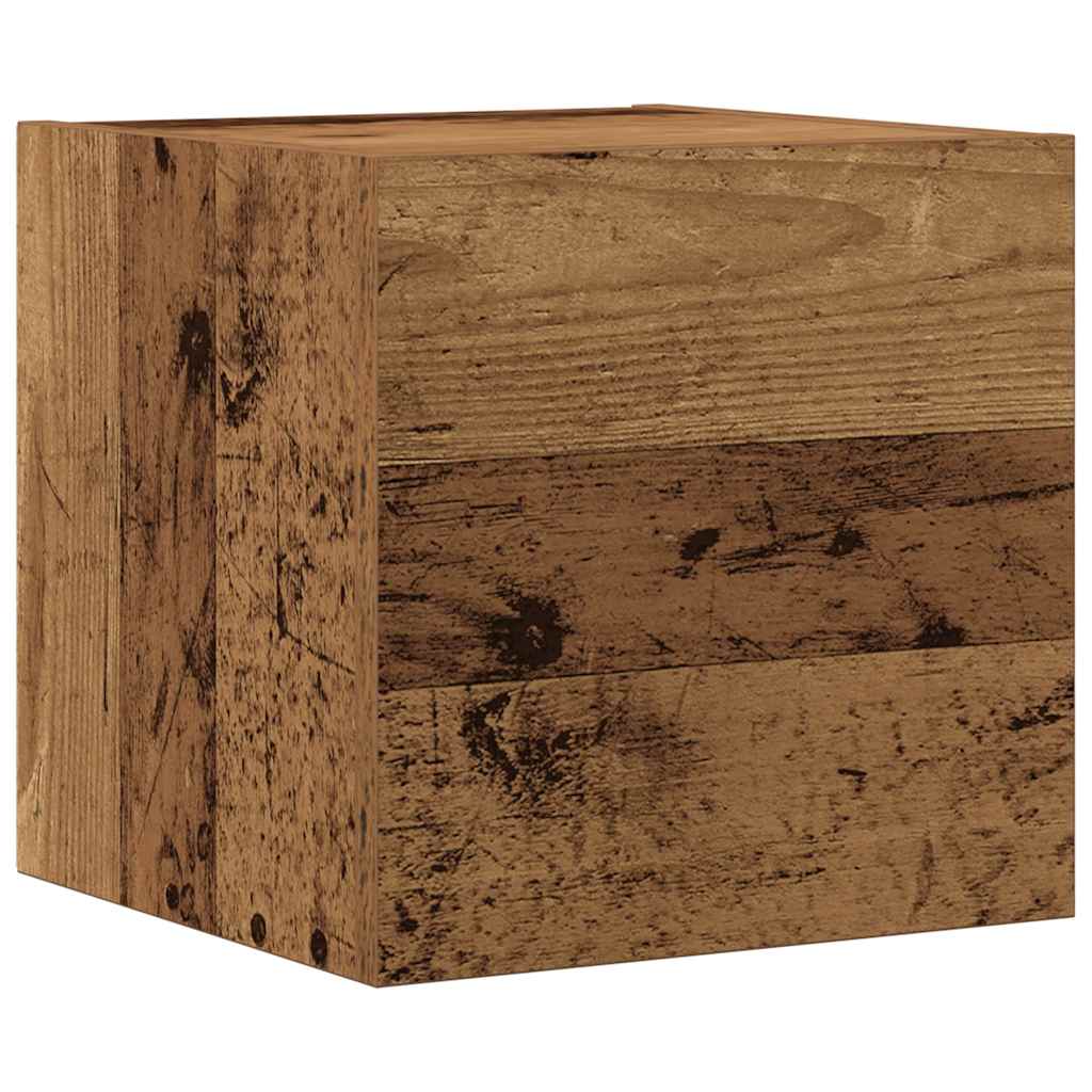 8-tlg. TV-Schrank-Set Wandmontage Altholz-Optik Holzwerkstoff