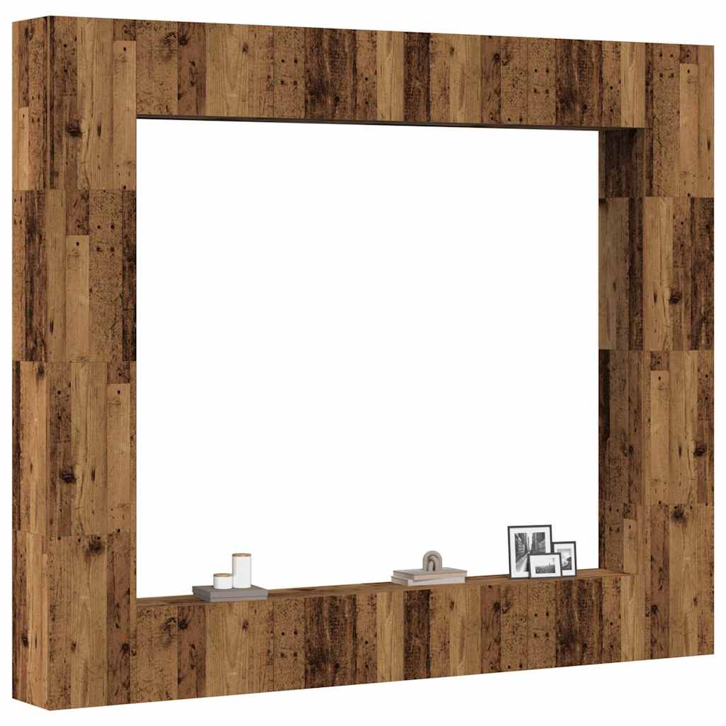 8-tlg. TV-Schrank-Set Wandmontage Altholz-Optik Holzwerkstoff