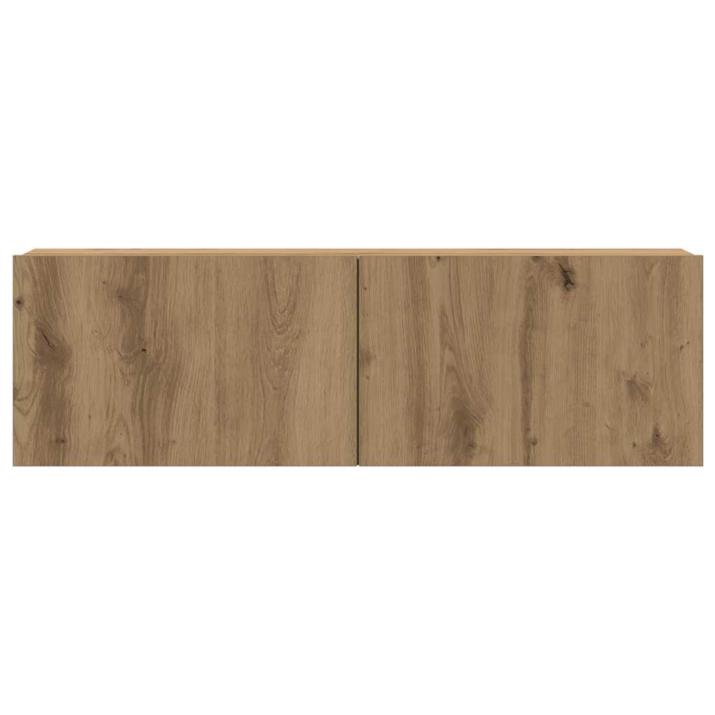 8-tlg. TV-Schrank-Set Wandmontage Artisan-Eiche Holzwerkstoff