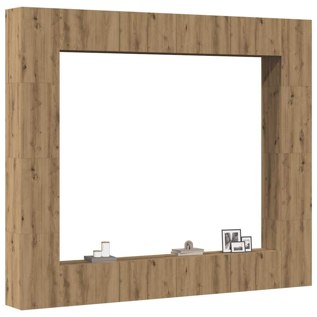 8-tlg. TV-Schrank-Set Wandmontage Artisan-Eiche Holzwerkstoff