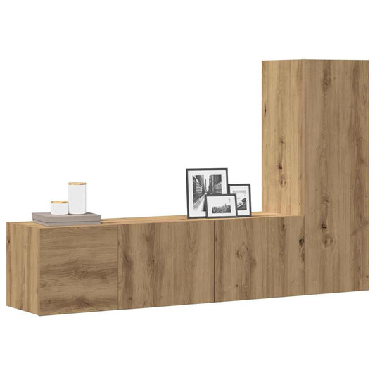 TV-Wandschränke 3 Stk. Artisan-Eiche Holzwerkstoff