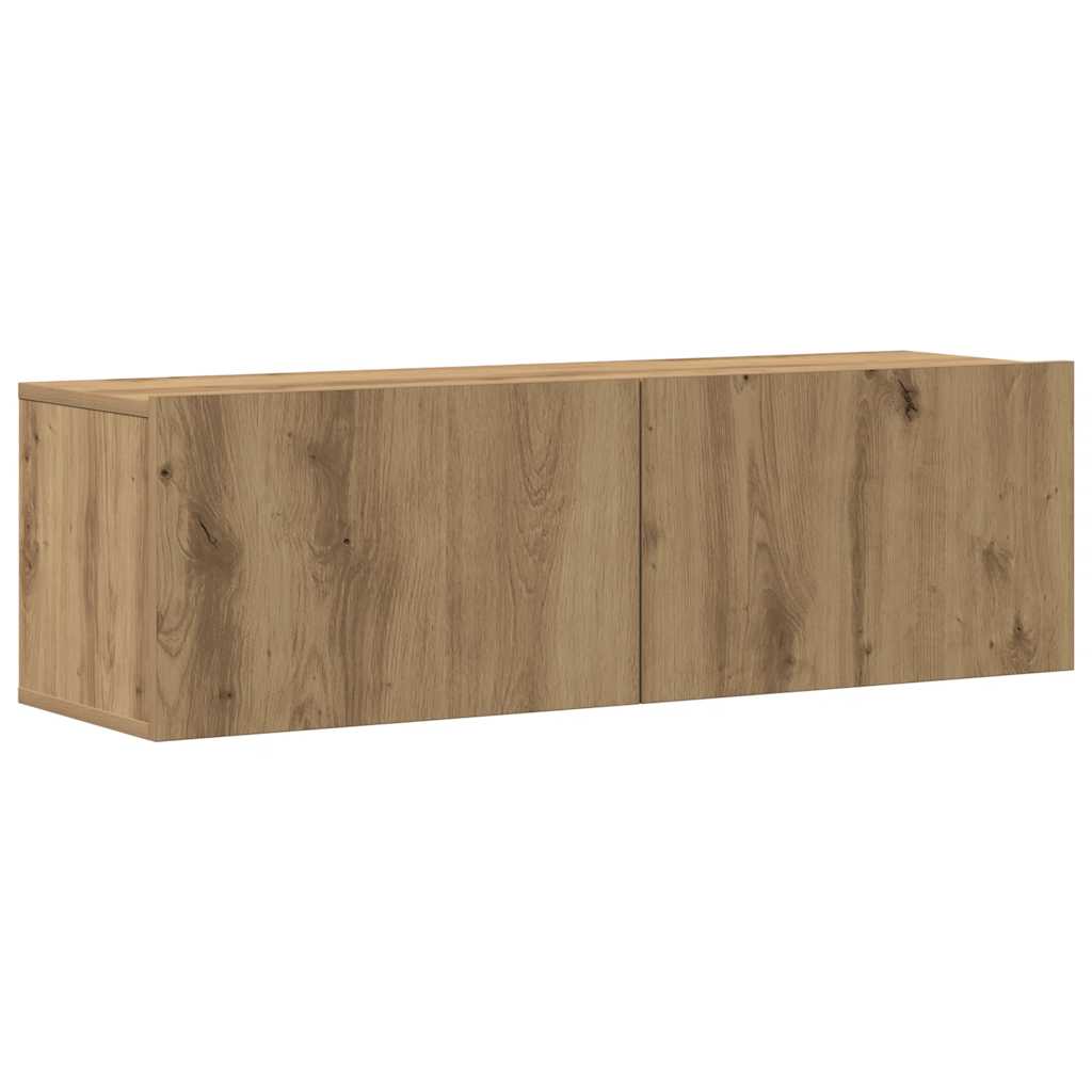 TV wall cabinets 3 pcs. Artisan oak wood material