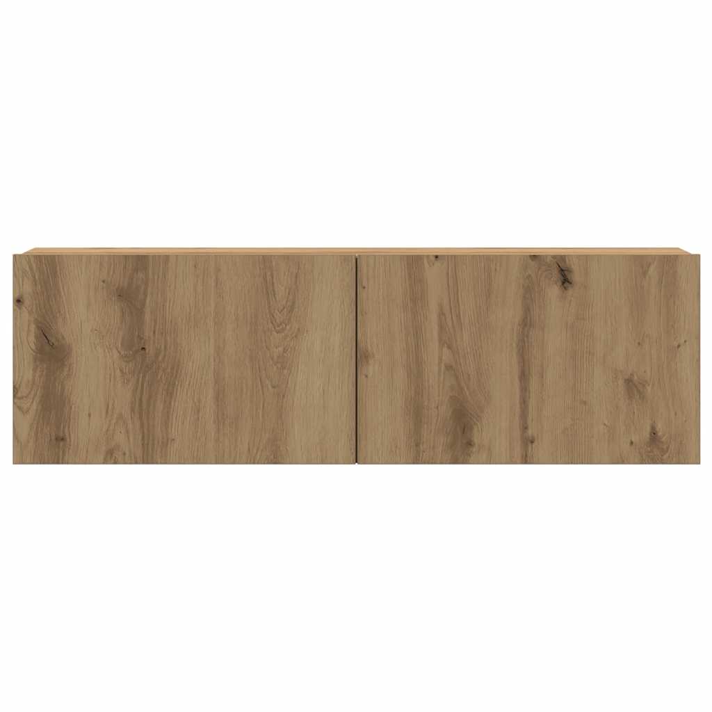 TV wall cabinets 3 pcs. Artisan oak wood material