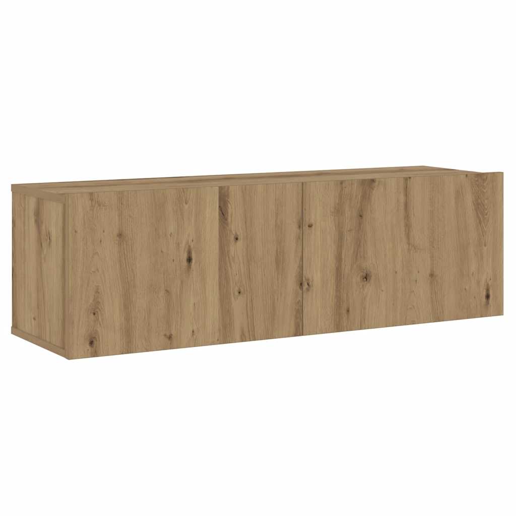 TV wall cabinets 3 pcs. Artisan oak wood material