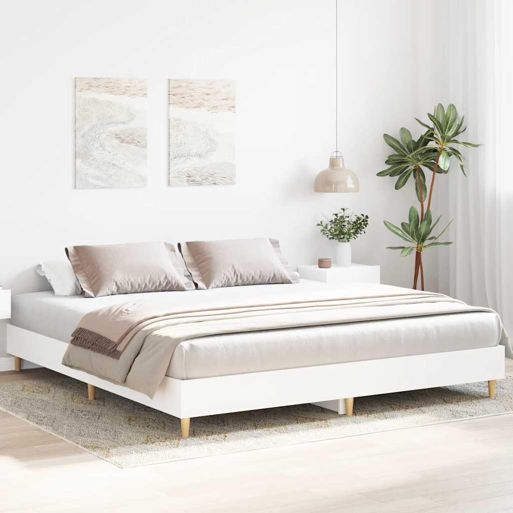 Bettgestell ohne Matratze Weiß 180x200 cm Holzwerkstoff