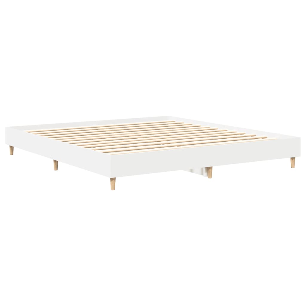 Bettgestell ohne Matratze Weiß 180x200 cm Holzwerkstoff