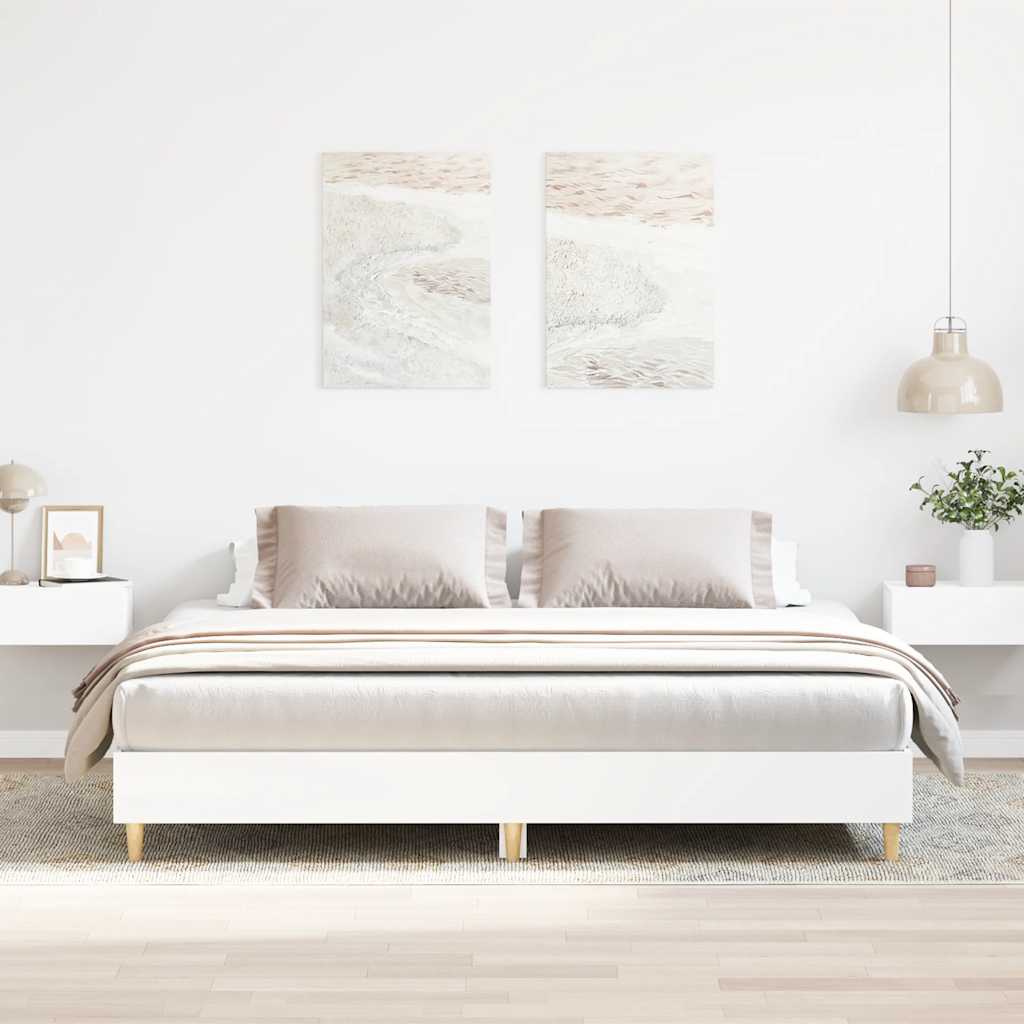 Bettgestell ohne Matratze Weiß 180x200 cm Holzwerkstoff