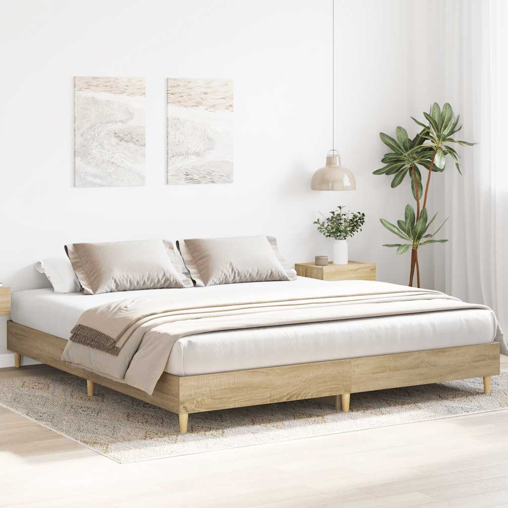Bettgestell ohne Matratze Sonoma-Eiche 180x200 cm Holzwerkstoff